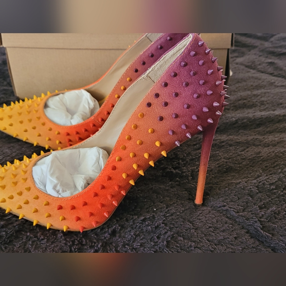 Steve Madden Yellow and Purple Spiked Heels - Picture 9 of 12